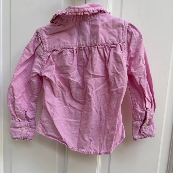 NWOT Ralph Lauren 2T Girls Pink Button Down Shirt with Collared Neckline & Frill - Picture 6 of 6